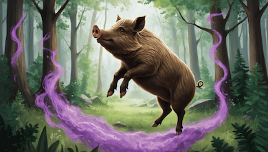 After helping Iris escape town, Baldur hunts food for Iris in the forest. When a dangerous boar attacks, Iris uses her magic to save him, but the fear of rejection causes her to flee before Baldur can respond.