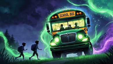 Miya and Mark Dart find themselves in a bind when they miss the bus to magic school. Desperate to avoid their parents' wrath, they stumble upon a mysterious cottage belonging to the powerful witch...