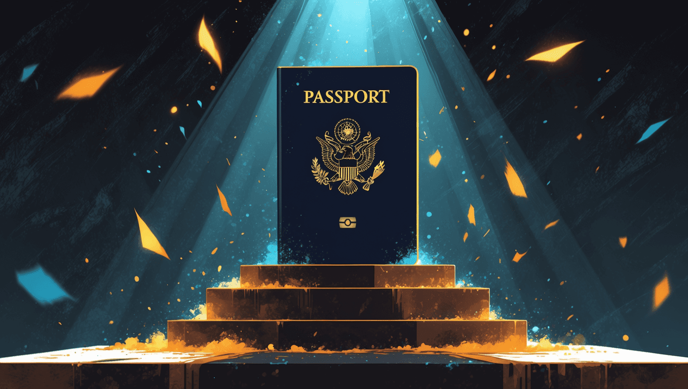 Pick up the passport at the distribution center.