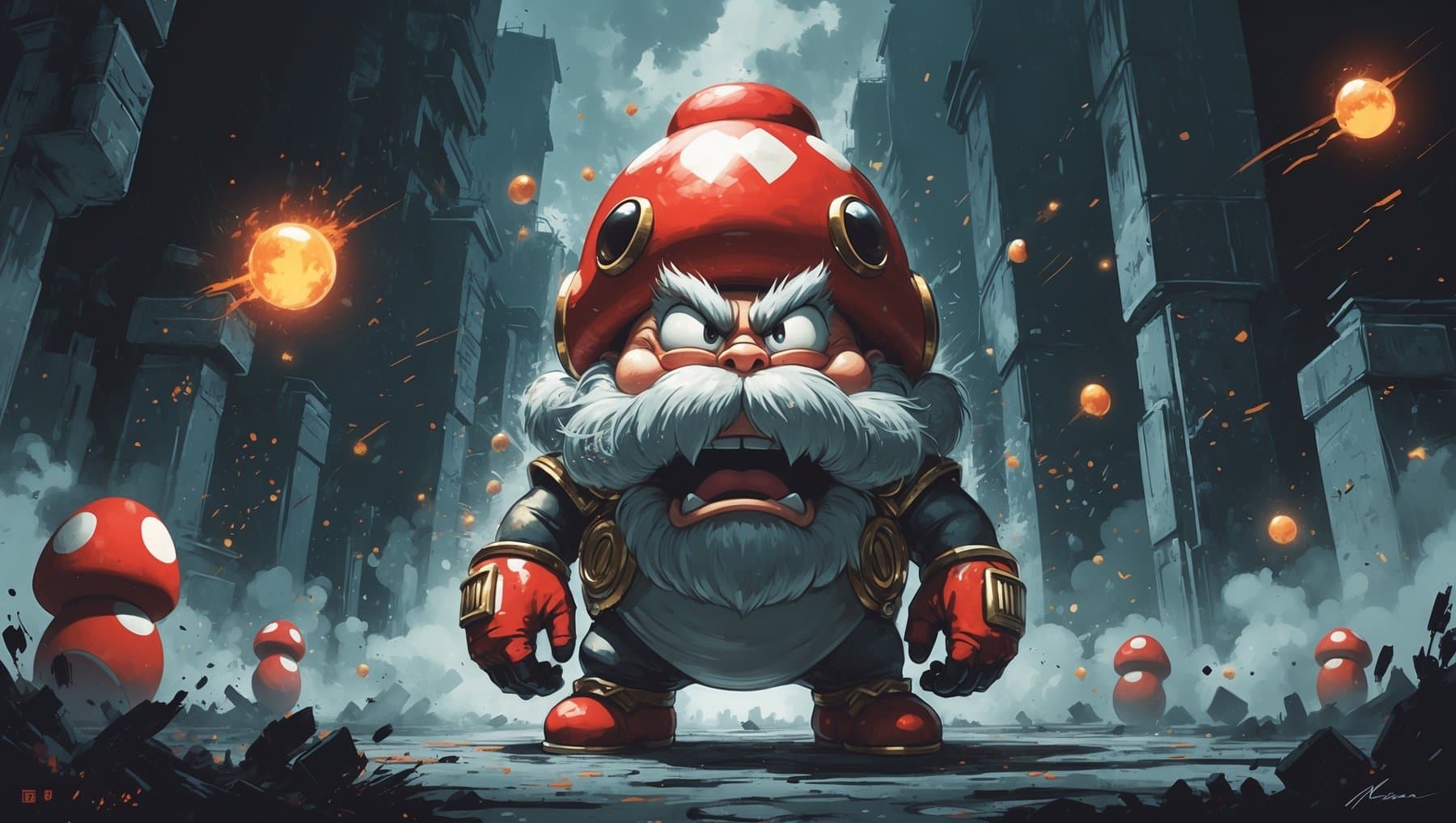 Defeat the Goomba King to obtain a key to Bowser's Mountain.