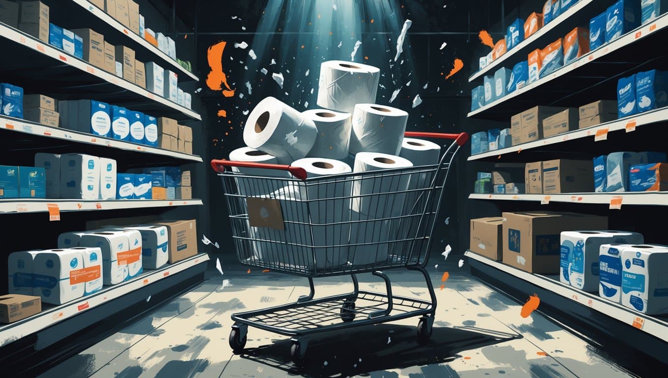 Check out without losing the hard-won toilet paper.