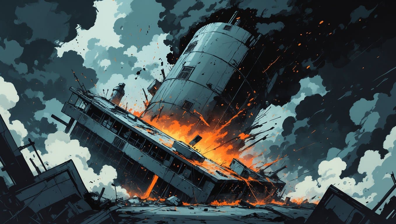 Escape the collapsing lab before it's destroyed.