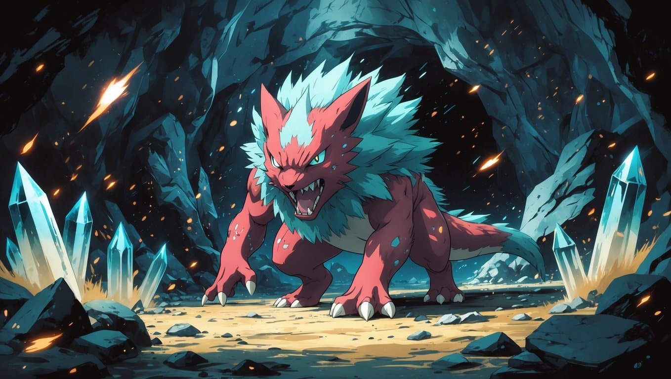 Calm an enraged wild Pokémon causing havoc in Crystal Cave.